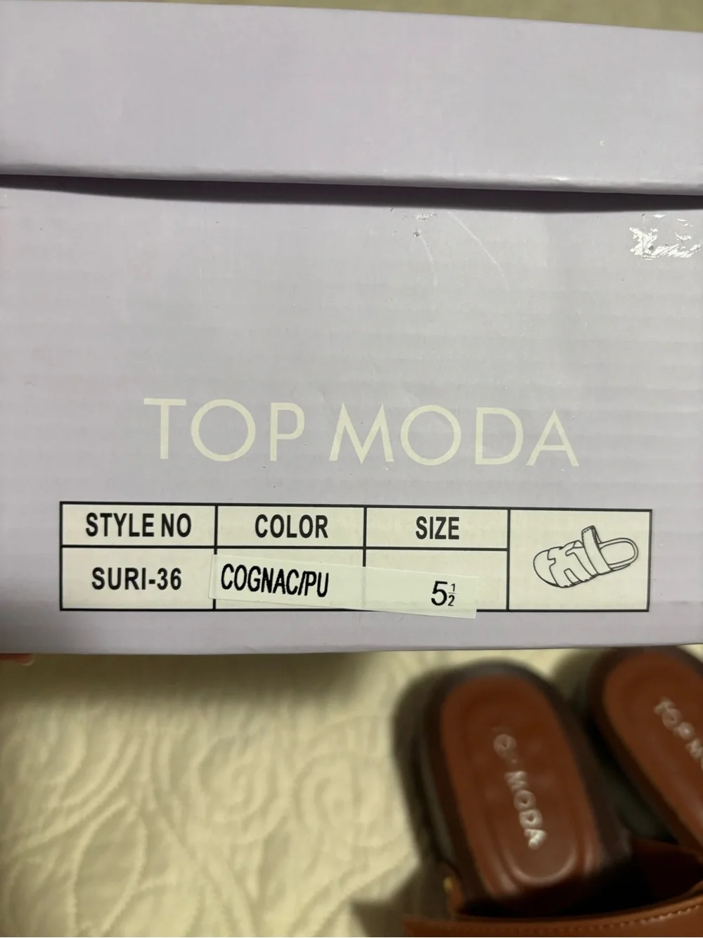 TOP Moda Brown Cutout Strap Slide Mules